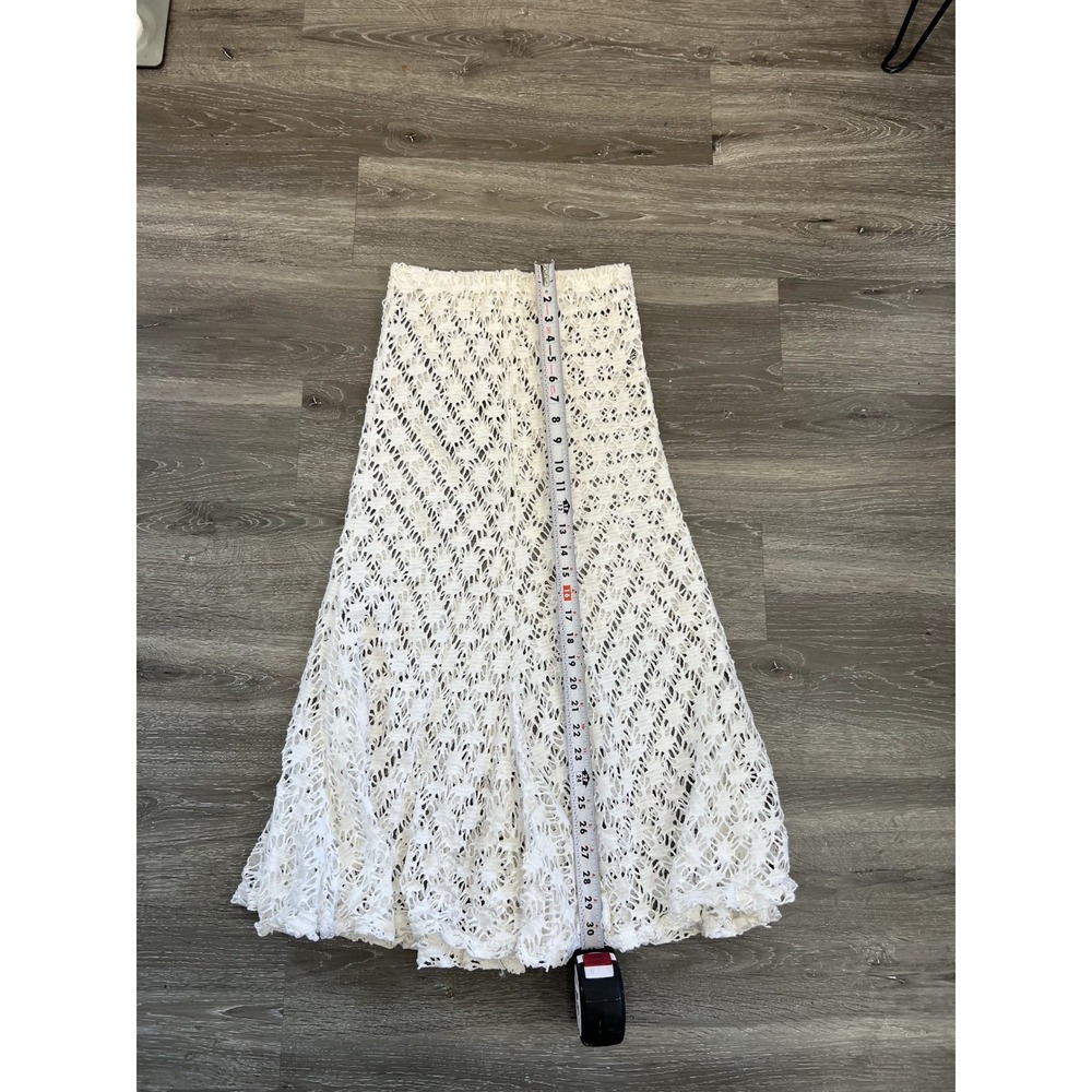 Cheryl Creations White Cotton Crochet Knit Skirt & Cropped Cardigan Set Sz Small - Picture 11 of 12